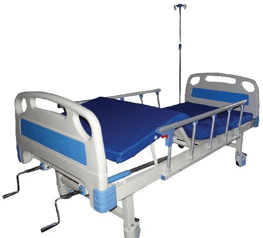 2 Crank Manual Hospital Bed With Mattress